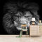 Papier peint de conception 3D animal gris Lion papier peint photo peintures murales papier peint non Papier Peint 3D Salle de séjour Chambre à coucher Salle de séjour Mural murale enfant-300cm×210cm