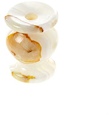 Danilovo Kerzenhalter, Natural Onyx Leuchter für Dünne Kerzen, Orthodox Halter von Onyxmarmor, Ideal für Kerzen bis Ø 9 mm (Höhe 4,5 cm)