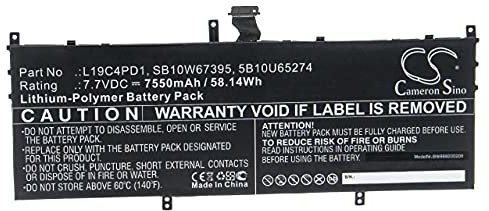 vhbw Akku kompatibel mit Lenovo Yoga C640 13, C640 13IML Notebook (7550mAh, 7,7V, Li-Polymer)