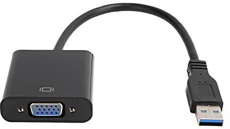 ASHATA Adattatore da USB 3.0 a VGA, Cavo Adattatore da USB 3.0 a VGA Maschio a Femmina, per Windows 7/8/10, Convertitore Video 1920x1080 5.0 Gbps, Plug And Play