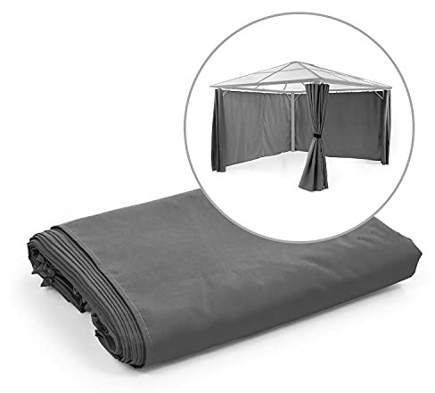 blumfeldt Pantheon Solid Sky Ambient Solar pabellón, Pared Lateral, Accesorios: 4 Paredes Laterales, protección del Viento y de miradas, poliéster de 140 g/m², hidrófugo, 3 x 4 m, Gris