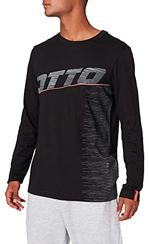 Lotto Herren Logo IV Tee LS JS T-Shirt, Schwarz, Small
