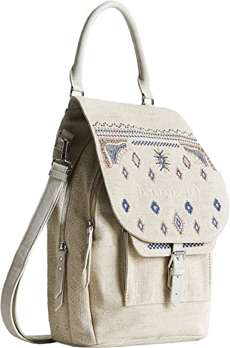 Desigual Womens Back_REGASITA Ankara Backpack Medium, White