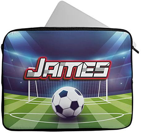 Personalised Any Name Football Design Laptop Case Sleeve Tablet Bag Chromebook Gift 391 (16-17 inch)
