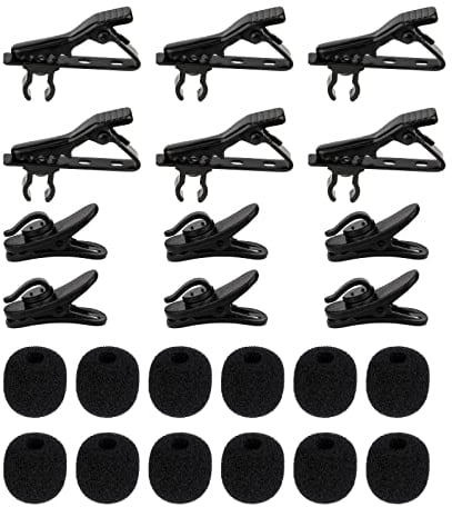 Luter 24 Stück Metall Mic Krawatte Clip Mikrofon Windschutz Mikrofon Draht Clip Kit, Mikrofon Halskette Clip Ersatz für Lavalier Mikrofone