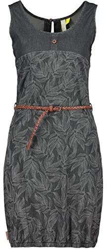 Alife and Kickin Damen DojaAK DNM B Top Dress Sommerkleid Kleid, Black Denim, M