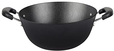 YYUINU Cast Iron Pan, Double Eared Iron Pan, Flat Wok,40cm/15.7inch