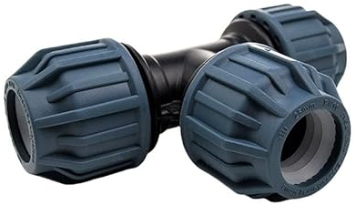 Elysee PE/PP T-Stück 90 Grad 3x Klemm | DVGW Trinkwasser | PN 16 | 50mm