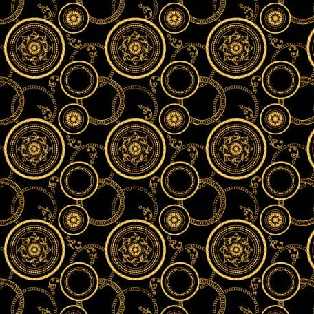 HEKO PANELS Stoff Oxford Wasserdichte Meterware CanvasPolyester Stoff Zum Nähen Nähstoffe Möbelstoffe Dekostoffe Handwerken Wasserabweisend Blickdicht Mandala Gold Schwarz 100 x 155 cm