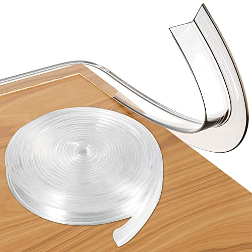 Loiion Baby Kantenschutz Transparent Vormontierter Klebestreifen, Selbstklebend, Kindersicherung für Glastisch Möbel, Weich Tischkantenschutz Baby (600cm)