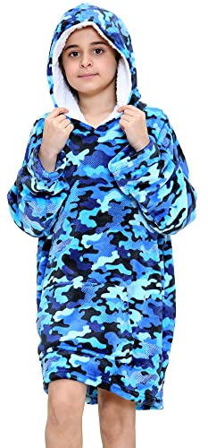 A2Z 4 Kids Mädchen Jungs Überdimensioniert Hoodie Tarnen - Snuggle 952 Camo Blue One Size