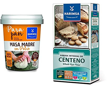 Harimsa Preparado de Masa Madre, Original, 200 Gramos & Harina Integral de Centeno 400 g