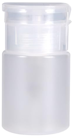 Distributeur de Pompe de 60 Ml, Bouteille en Plastique Vide de Nettoyant Liquide D'alcool de Dissolvant de Vernis à Ongles (Blanc)