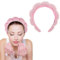 WLLHYF Spa-Stirnband Dick Gepolstert Haarreifen Modisches Schwamm-Frottee-Haarband rutschfestes Haar-Accessoire für Frauen und Mädchen Waschen von Gesicht Hautpflege Make-up(Rosa)
