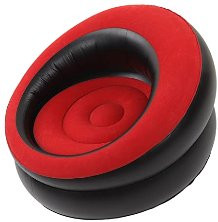 Focket Beflocktes Luftsofa, Tragbarer Aufblasbarer Stuhl, Wasserdichtes Aufblasbares Sofa, Outdoor Lounge Stuhl, Strandstuhl, Campingstühle Zum Wandern, Musikfestivals (Rot)