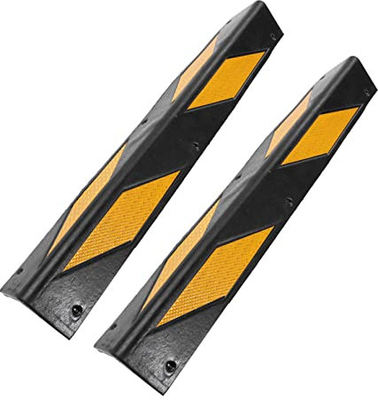 Housoutil Garage Wall Protectors, 2PCS Garage Reflective Strips Corner Guards, Rubber Corner Protectors, Wall Reflectors for Parking Driveway