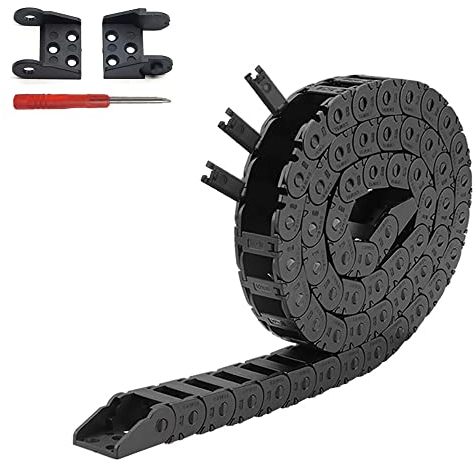 Norhogo Chaîne d'enfilage miniature pour machine miniature, chaîne de remorquage à faible bruit, pour imprimante 3D et machines CNC, 1 m x 10 mm x 20 mm, ouvert à l'extérieur