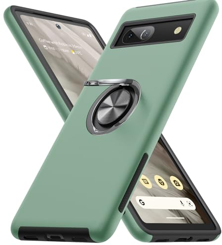 AOUIA für Google Pixel 7A Hülle mit 360° Magnetischer Drehbarer Ständer, [Fingerabdruck-resistent] [stoßfest] [Kratzfest] Kompatibel mit Google Pixel 7A (Grün)
