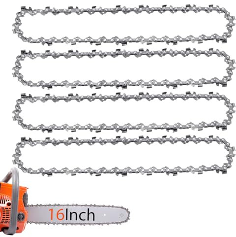 O-CONN Confezione da 4 catene per motosega da 40,6 cm, passo 3/8, calibro 0,050, 57 maglie di trasmissione, adatte a Echo, Craftsman, Shindaiwa, Worx e molto altro ancora