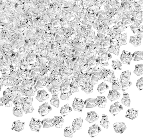 BELLE VOUS 1000er Pack Deko Diamanten aus Acryl - 12-14mm große transparente Streudeko Kristalle - für Hochzeit Weihnachten Tischdeko Vasenfüller - Kunst-Edelsteine zum Basteln