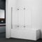 Marwell Badewannenfaltwand Pulse 3 140 cm x 140 cm x 5 cm Glaselement aus 6 mm Sicherheitsglas weißes Aluminiumprofil 3-flügelig