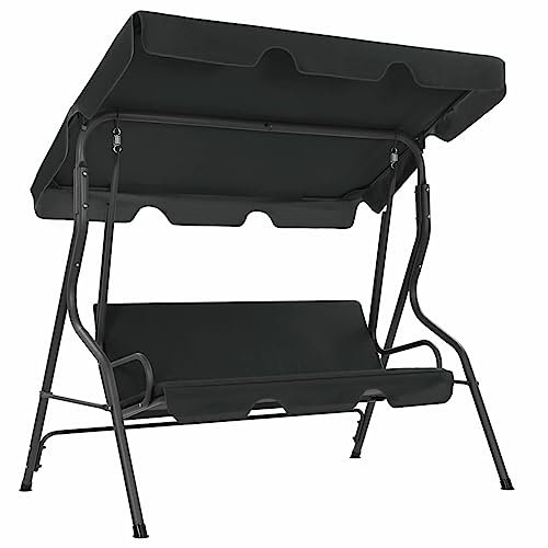 Homgoday Hollywoodschaukel Anthrazit 170×110×153 cm Rasen, Garten Model45352
