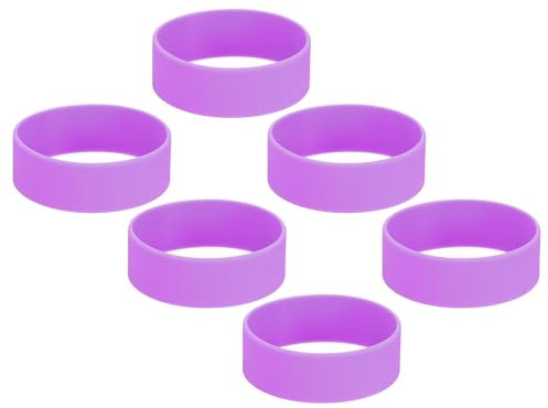 PATIKIL Elastic Sublimation Tumblers Holder Ring Bands, 6 Pcs Silicone Heat Resistant Sublimation Paper Wrap Ring for 20Oz Tumbler for DIY Craft Purple
