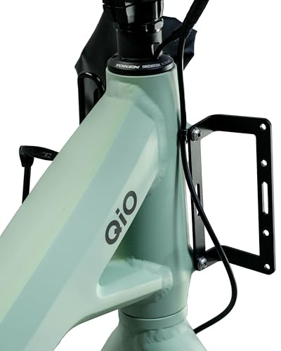 Fahrer Multiadapter für QiO Kompakträder - Adapter für Vier Zubehörteile, Flaschenhalter, Schloßhalter, aus Edelstahl, Schwarz