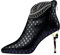 MMOOVV Toe Breathable Lace-up Thin Heels High Cuspidal Diamond Schuhe Stiefel Short Fashion Damen Damenstiefel Lammfell Gefüttert Damen (Blue, 41)