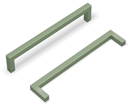 goldenwarm Tiradores de armario de cocina, 5 unidades, color verde, 128 mm, distancia entre orificios, tiradores de cocina, tiradores de muebles, tiradores de muebles de cocina, tiradores de cocina