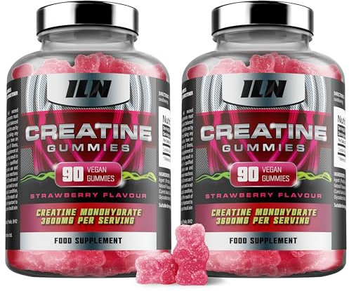 Iron Labs Nutrition Creatine Gummies 6000mg per Serving – Lab-Tested Creatine Monohydrate Gummies – Strawberry Flavour Gummy Bears – High Strength for Men and Women (180 Count, Vegan)