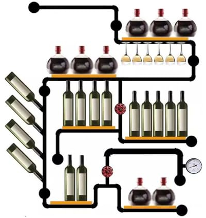 ZCX88CXY Weinregal im industriellen Stil, Eisen, Wasserbutler, Weinkühler, Wandmontage, dekoratives Wandregal, kreativ, wanghairong158