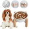 Gamelle Anti-Glouton Surélevée pour Chien - Bol en Céramique avec Support en Bambou - Idéale pour Chiens de Petite et Moyenne Taille - Blanc - 17 cm