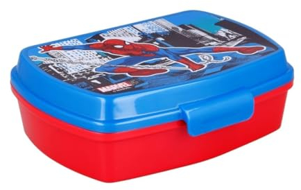 My sweety pop - Caja de merienda para niños, guardería, infantiles, escuelas, vacaciones, almuerzos, 17 cm, idea de regalo, Spiderman para niños, color azul y rojo