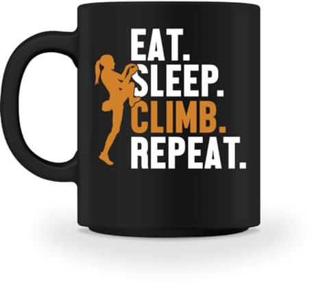 Generisch Eat Sleep Climb Repeat Boulder Escalada Velocidad Escalada - Taza, Negro , 50/52