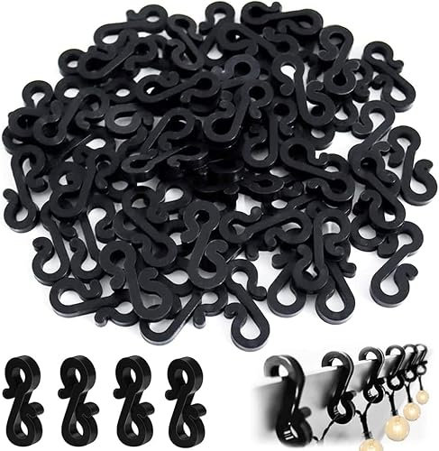 UKDeals Direct Christmas S Mini Gutter Hooks Weatherproof Plastic for Hanging String Lights/Rope Lights Gutter Clips Black (Pack of 50)