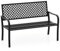 GOPLUS Gartenbank Metall, 127cm Sitzbank Outdoor 2 Sitzer bis 300kg belastbar, Metallbank Balkonbank mit Rücklehne & Armlehne, Parkbank Terrassenbank für Garten Hof Veranda (Schwarz)