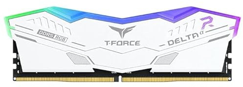 TeamGroup T-Force Delta RGB 16GB 5200MHz (5200MT/s) CL40 White DDR5 Desktop Gaming Memory Metal Heatsink ARGB Sync ECC XMP 3.0/EXPO Compatible with Intel/AMD CPU High Performance Low Latency RAM