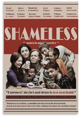 ijshndgn Shameless Poster, Vintage-Kunst, Raumdekoration, ästhetisch für Schlafzimmer, Wohnzimmer, Wände, ästhetisches Poster, 30 x 45 cm, ungerahmter Stil