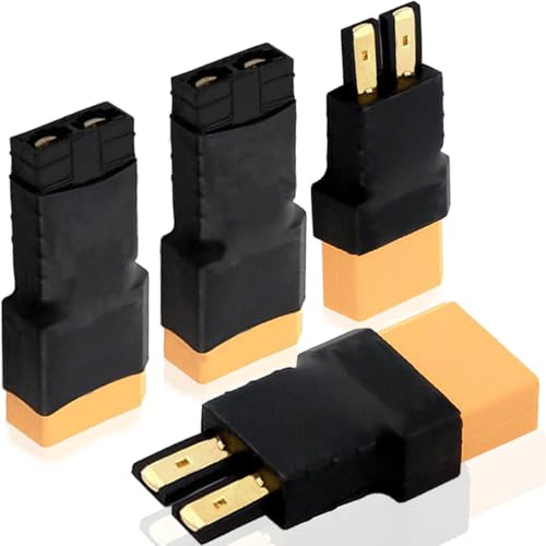 Xiatiaosann 2 Paar XT90 auf für Traxxas Adapter XT90 Stecker Buchse auf für Traxxas Stecker RC Akkuladegerät Adapter Für ferngesteuertes Auto RC LiPo Akku RC Autos RC Flugzeuge
