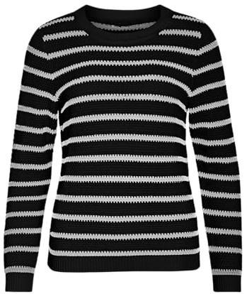 Vila Damen Vidalo O-Neck L/S Stripe Knit Top- Vidalo O-Neck L/S Stripe Knit Top- Noos (1er Pack)