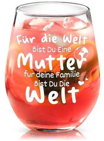 Joymaking Weinglas Geschenk Mama, Muttertagsgeschenke, Geburtstagsgeschenk für Mama, Personalisierte Geschenke Glas 17oz