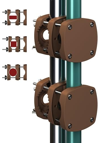 4smile 2 x Sonnenschirmhalter Balkongeländer, Taupe | Kompakte Sonnenschirm Halterung Balkon, flexibel verwendbar - Schirmhalterung Balkongeländer ersetzt Sonnenschirmständer