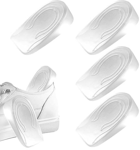 LAJUP Talonnette Silicone 1cm - Semelle Gel Transparent en Silicone pour Épine Calcaneenne - Protege Talon pour Femme et Homme