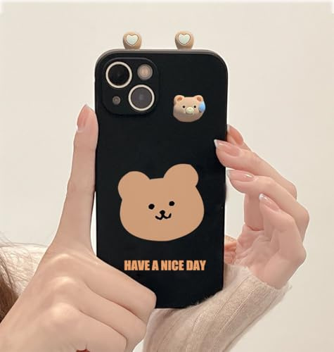 Compatible avec iphone 5/5s/SE – Coque de Téléphone en Silicone avec Ourson 3D Mignon