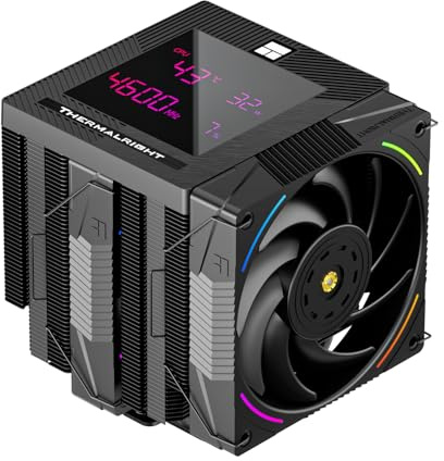 Thermalright Phantom Spirit 120 Digital EVO CPU Cooler,Dual PWM Fans, 7 Heat Pipes CPU Cooling,Digital Screen Top Cover,for lga1700/1851/1150/1151/1200/2011, AM4/AM5,PC Heatsink Cooler,Black