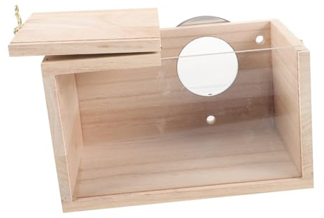 Supvox Holz Vogelhaus mit Nistkasten für Nymphensittiche und Wellensittiche Hängender Wellensittich-nistkasten für Außenbereich Quadratischer Nistkasten für Gartenvögel Leicht