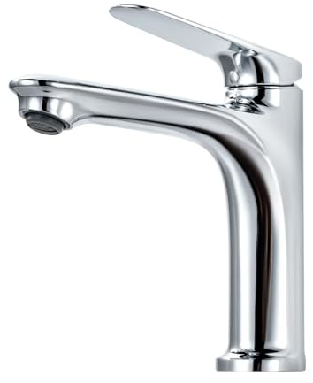 ARCORA Wasserhahn Bad Chrom, Einlochmontage | mit Keramikkartusche und Abnehmbarer Aufschäumer, für Kalt- und Warmwasser, inkl. Anschlussschläuche