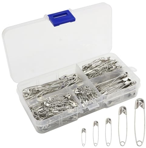 Rnitle 260 Stück Sicherheitsnadeln Set,4 Größen,Rostbeständig Sicherheitsnadeln,Für Bastelarbeiten und Kleidung