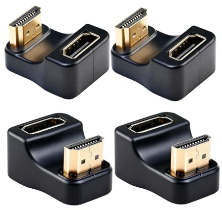 Husalsea 4 StüCk Hdmi Winkelstecker U-Form Hdmi Adapter Platz Sparen Winkel Adapter FüR Filmemacher Und Heimkinos